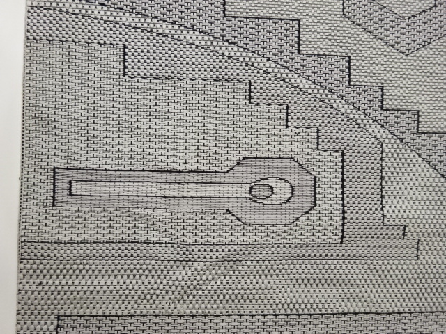  幾何学模様織出し名古屋帯